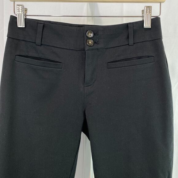ANTHROPOLOGIE  Size 0 The Essential Slim Pants Flat Front Zip Fly Black - Picture 4 of 10
